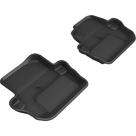 3D Mats Usa Custom Fit, Raised Edge, Black, Thermoplastic Rubber Of Carbon Fiber Texture, 2 Piece L1JP02021509